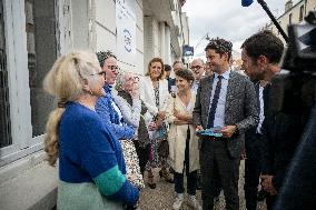 Gabriel Attal Campaigns In Le Perreux-sur-Marne