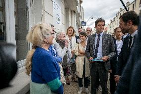 Gabriel Attal Campaigns In Le Perreux-sur-Marne