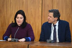 Press Conference By Finance Minister Fernando Haddad And Planning Minister Simone Tebet