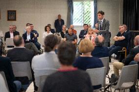 Gabriel Attal  - campaign meeting in Saint-Jean-les-Deux-Jumeaux