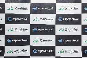 Signage and logos of Rapidus and Esperanto Technologies