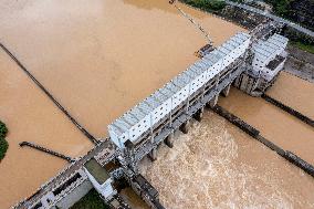 Dam Releasing Floodwater in Congjiang