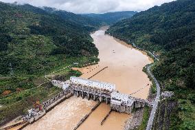 Dam Releasing Floodwater in Congjiang