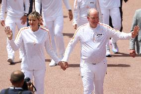 NO TABLOIDS - Olympic Flame For The Paris 2024 Games Arrives In Monaco