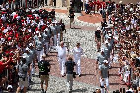 NO TABLOIDS - Olympic Flame For The Paris 2024 Games Arrives In Monaco