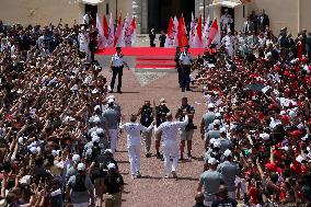 NO TABLOIDS - Olympic Flame For The Paris 2024 Games Arrives In Monaco