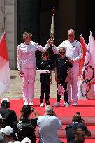 NO TABLOIDS - Olympic Flame For The Paris 2024 Games Arrives In Monaco