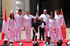 NO TABLOIDS - Olympic Flame For The Paris 2024 Games Arrives In Monaco