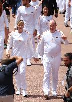 NO TABLOIDS - Olympic Flame For The Paris 2024 Games Arrives In Monaco