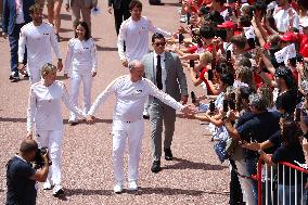 NO TABLOIDS - Olympic Flame For The Paris 2024 Games Arrives In Monaco