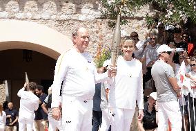 NO TABLOIDS - Olympic Flame For The Paris 2024 Games Arrives - Monaco