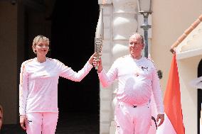 NO TABLOIDS - Olympic Flame For The Paris 2024 Games Arrives - Monaco