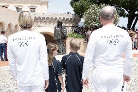 NO TABLOIDS - Olympic Flame For The Paris 2024 Games Arrives - Monaco