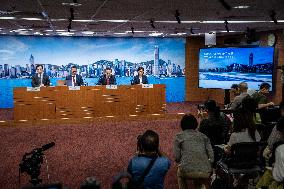 Hong Kong Government Press Conference For Maintain Trading For Securities Market Under Severe Weather