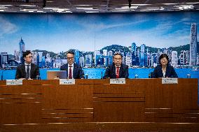 Hong Kong Government Press Conference For Maintain Trading For Securities Market Under Severe Weather