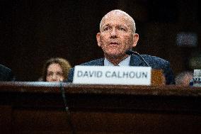 Boeing CEO Dave Calhoun testifies at Senate hearing