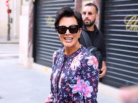 Kris Jenner out in Paris