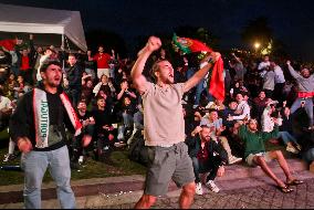 Portuguese national team fans watch Portugal vs Czechia in Gaia
