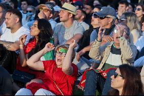 Portuguese national team fans watch Portugal vs Czechia in Gaia