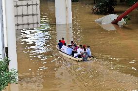 River Flood Due To Heavy Rainfall - China