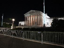 Barricades In Place Around The Supreme Court