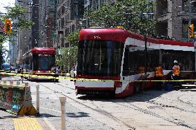 TTC Streetcar Stuck In Toronto/Canada