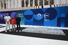 Paris Olympic podium unveiled