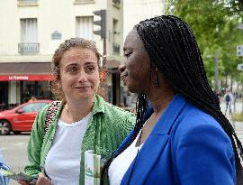 Marine Tondelier Campaigning For The Legislative Elections - Paris