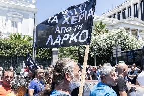 LARCO Workers Protest In Athens