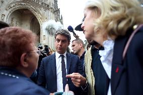 Gabriel Attal Visits Alencon - France