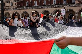 Pro-Palestine Protest In Krakow On International Refugee Day, Poland