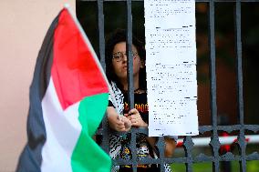 Solidarity Protest With Palestine In Krakow