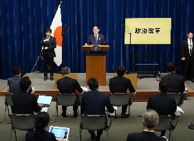 Japan PM meets press