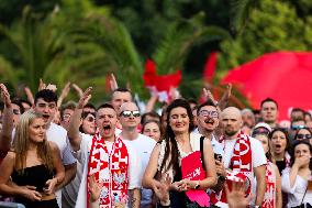 Polish Fans During The European Football Championship In Krakow