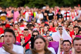 Polish Fans During The European Football Championship In Krakow