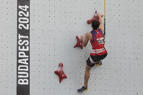 (SP)HUNGARY-BUDAPEST-OLYMPIC QUALIFIER SERIES-SPORT CLIMBING-MEN'S SPEED-QUALIFICATION