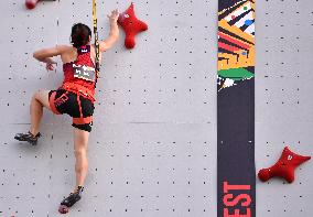 (SP)HUNGARY-BUDAPEST-OLYMPIC QUALIFIER SERIES-SPORT CLIMBING-WOMEN'S SPEED-QUALIFICATION