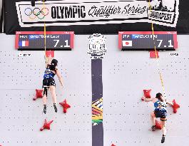 (SP)HUNGARY-BUDAPEST-OLYMPIC QUALIFIER SERIES-SPORT CLIMBING-WOMEN'S SPEED-QUALIFICATION