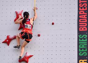 (SP)HUNGARY-BUDAPEST-OLYMPIC QUALIFIER SERIES-SPORT CLIMBING-WOMEN'S SPEED-QUALIFICATION