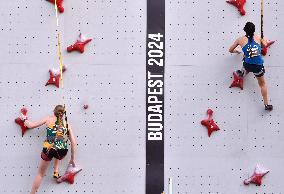 (SP)HUNGARY-BUDAPEST-OLYMPIC QUALIFIER SERIES-SPORT CLIMBING-WOMEN'S SPEED-QUALIFICATION