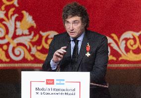 Javier Milei Awarded By Community of Madrid