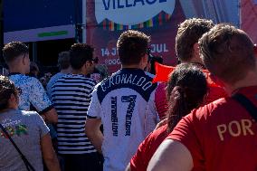 Fans At Euro Village, In Lisbon, To Watch Portugal X Turkiye