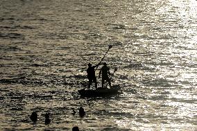 MIDEAST-GAZA-BEACH-DAILY LIFE-LEISURE