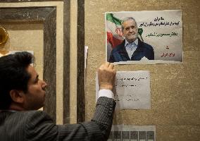 Iran-Masoud Pezeshkian Election Headquarters