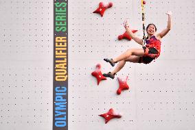 (SP)HUNGARY-BUDAPEST-OLYMPIC QUALIFIER SERIES-SPORT CLIMBING-WOMEN'S SPEED