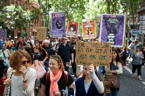 Toulouse: Feminist March Against The Far-right Party The RN (Natiional Rally)