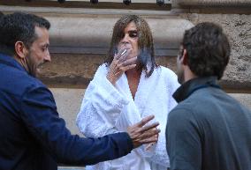 Carine Roitfeld out in Paris