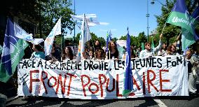 Feminists March Against Far Right - Paris