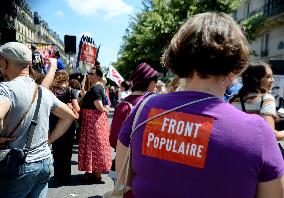 Feminists March Against Far Right - Paris