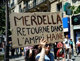 Feminists March Against Far Right - Paris